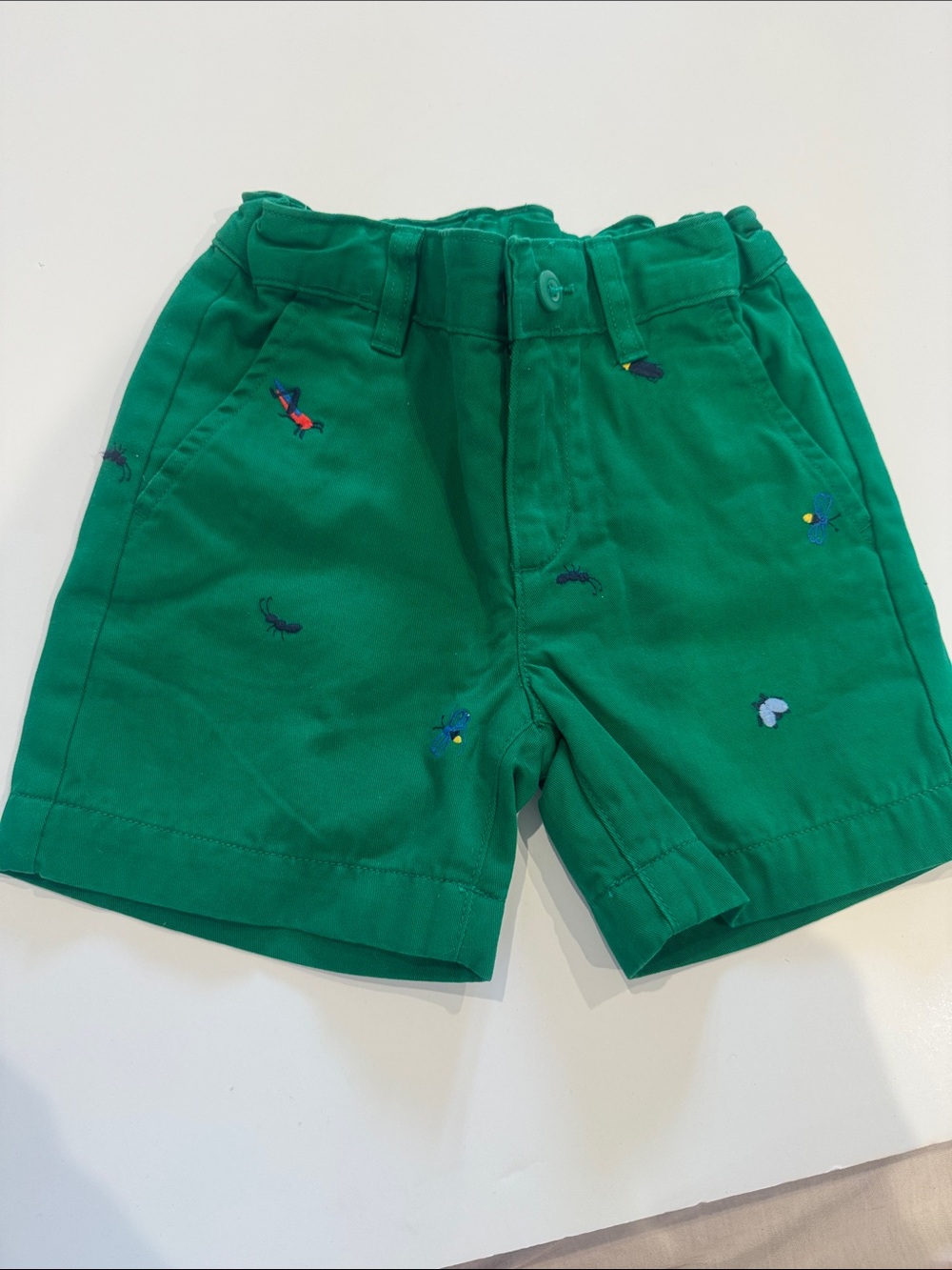 Hanna Andersson Emerald Green Embroidered Cotton Shorts